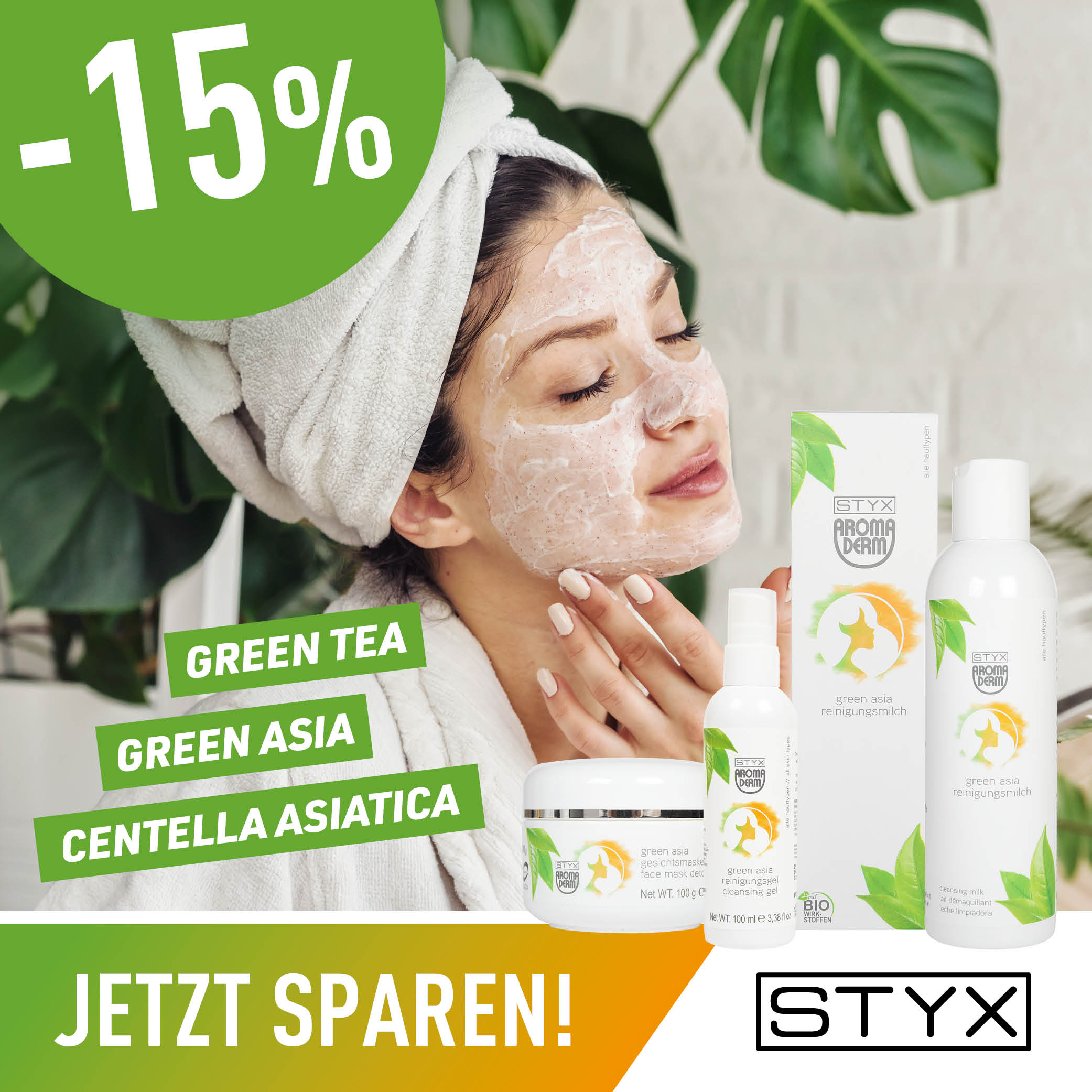  Jetzt 15 % auf alle STYX green-asia-Produkte!