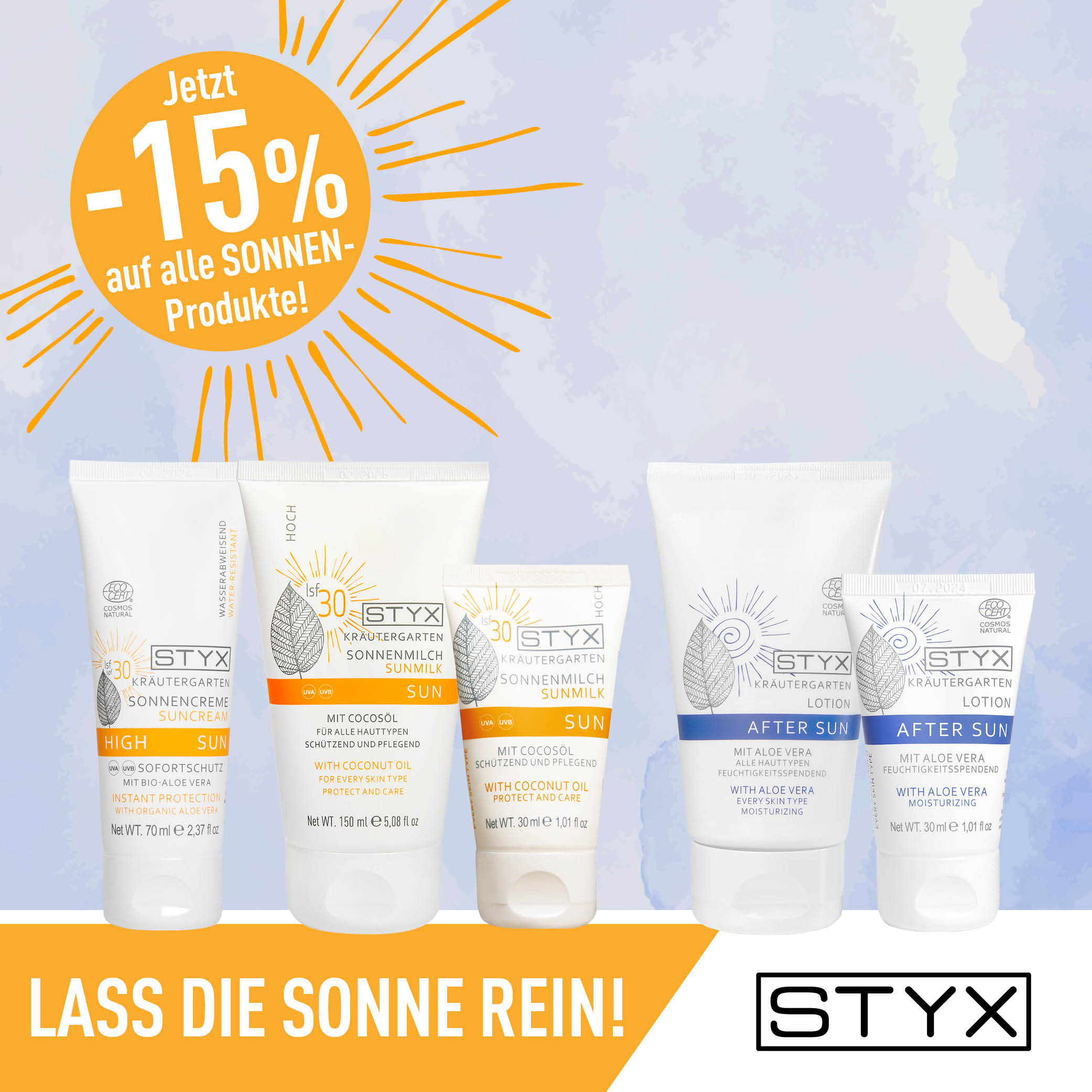 Jetzt unsere Sonnenprodukte entdecken und 15 % sparen! 