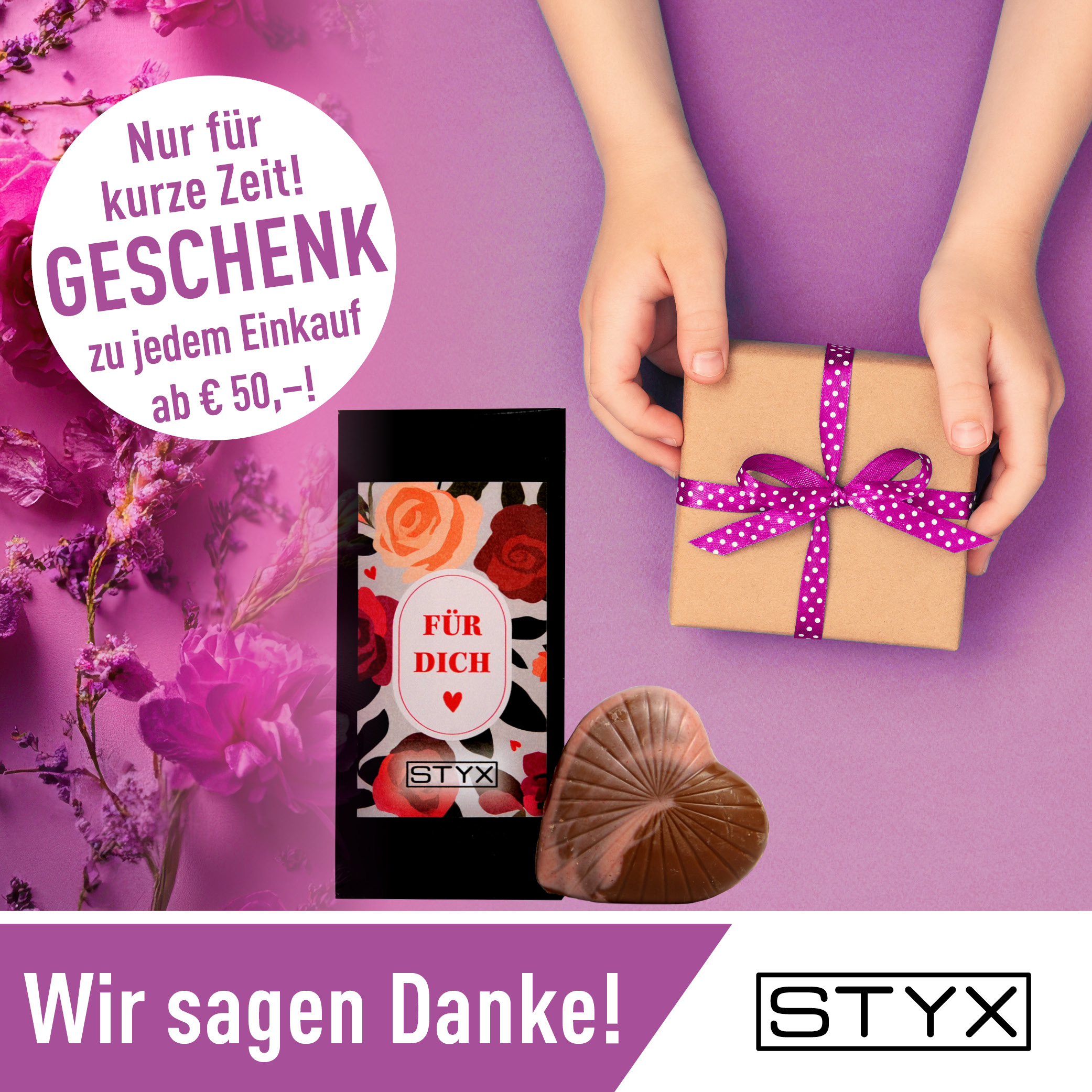 Valentinstaggeschenk zu Ihrem Einkauf