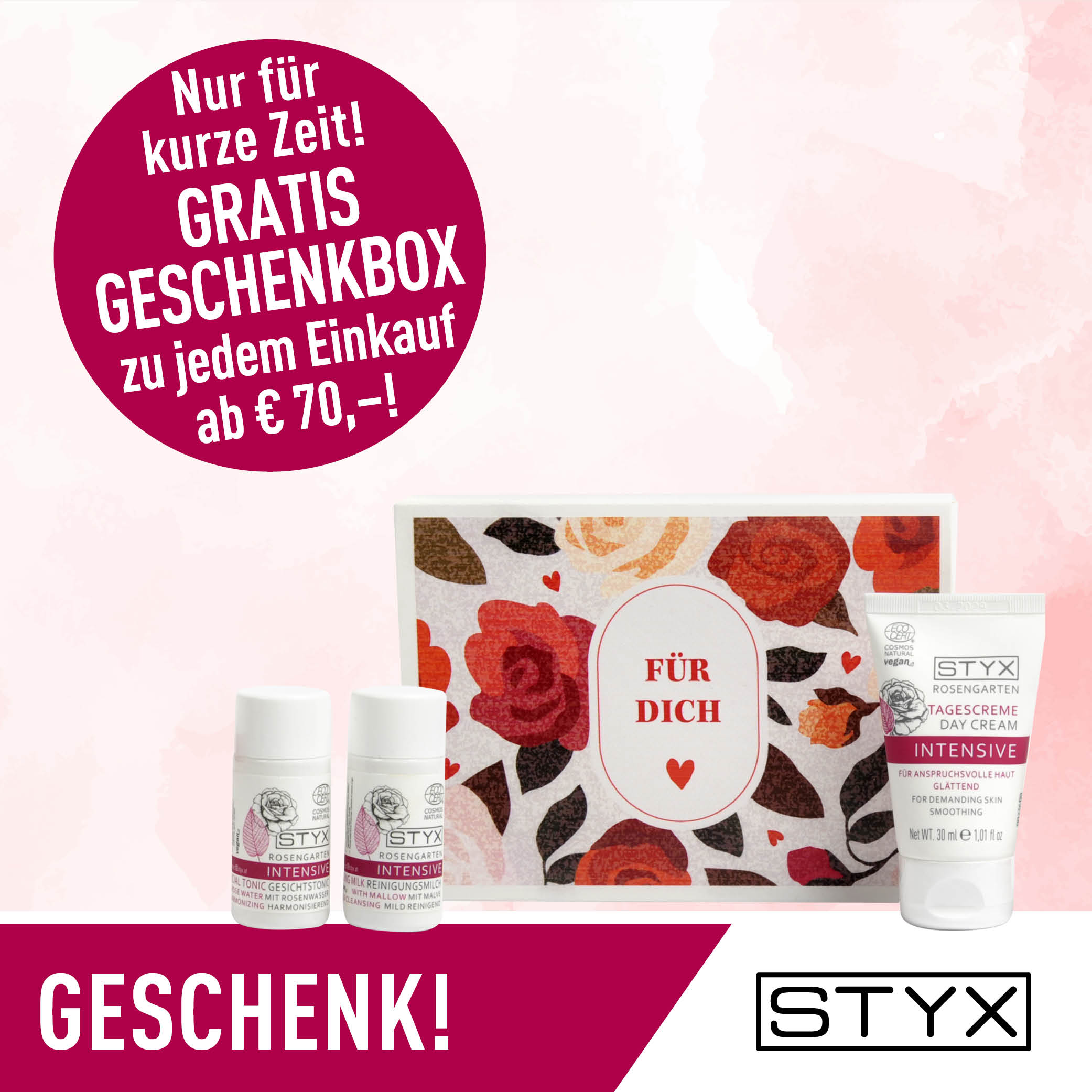 Ab einem Einkauf von 70 &euro; erwartet Sie ein besonderes Geschenk:  Eine exklusive Rosengarten Geschenkbox!